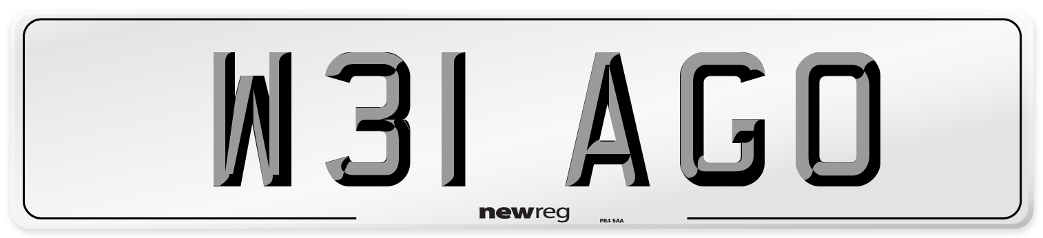 W31 AGO Number Plate from New Reg